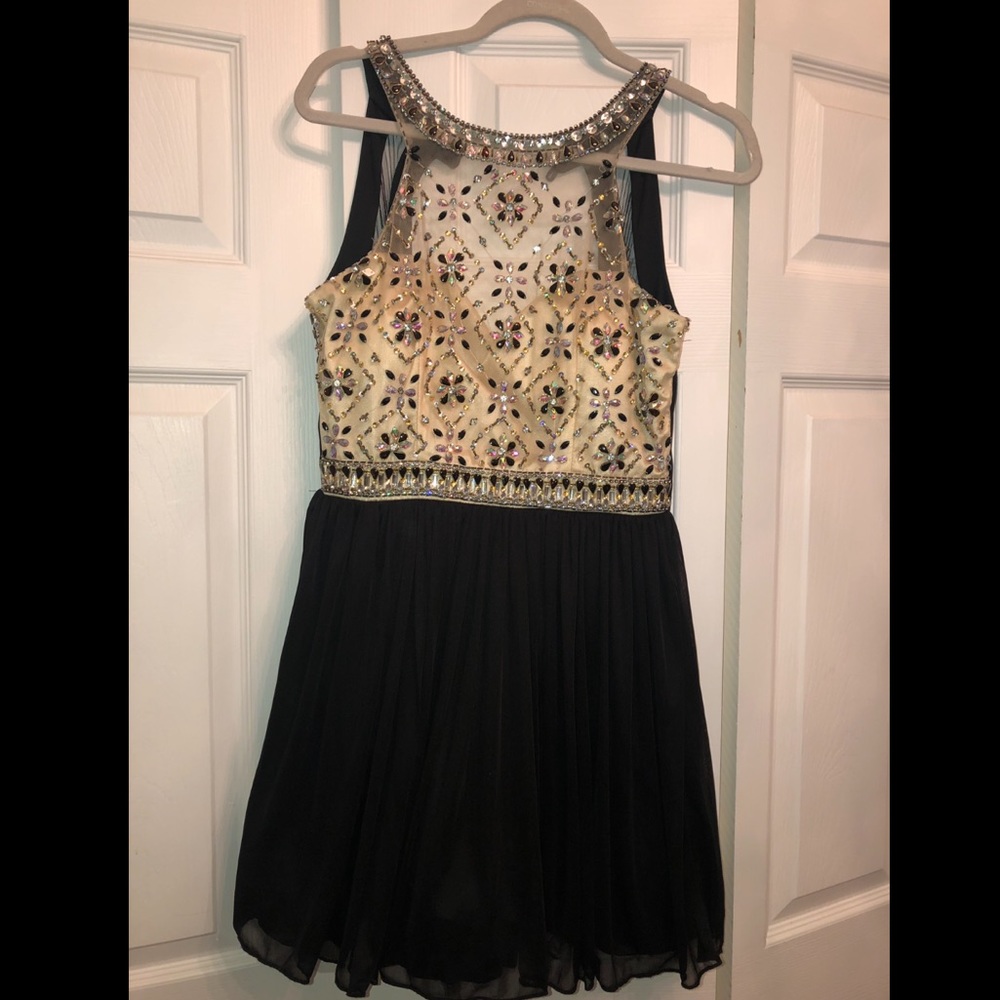 Black and gold dress